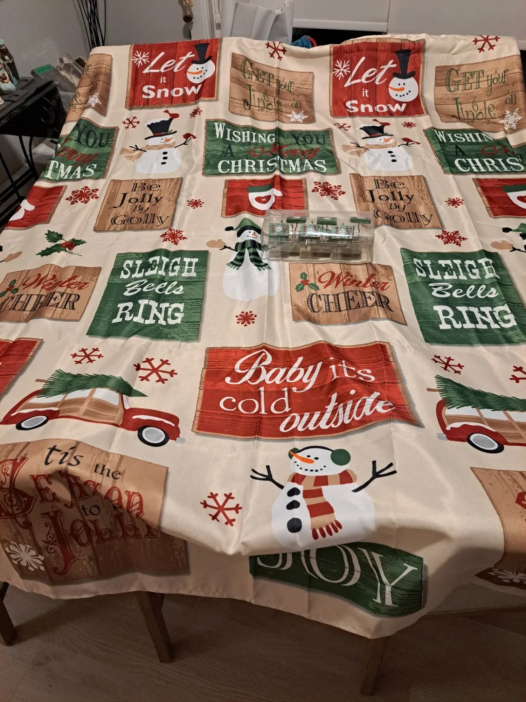 Christmas shower Curtain with hooks