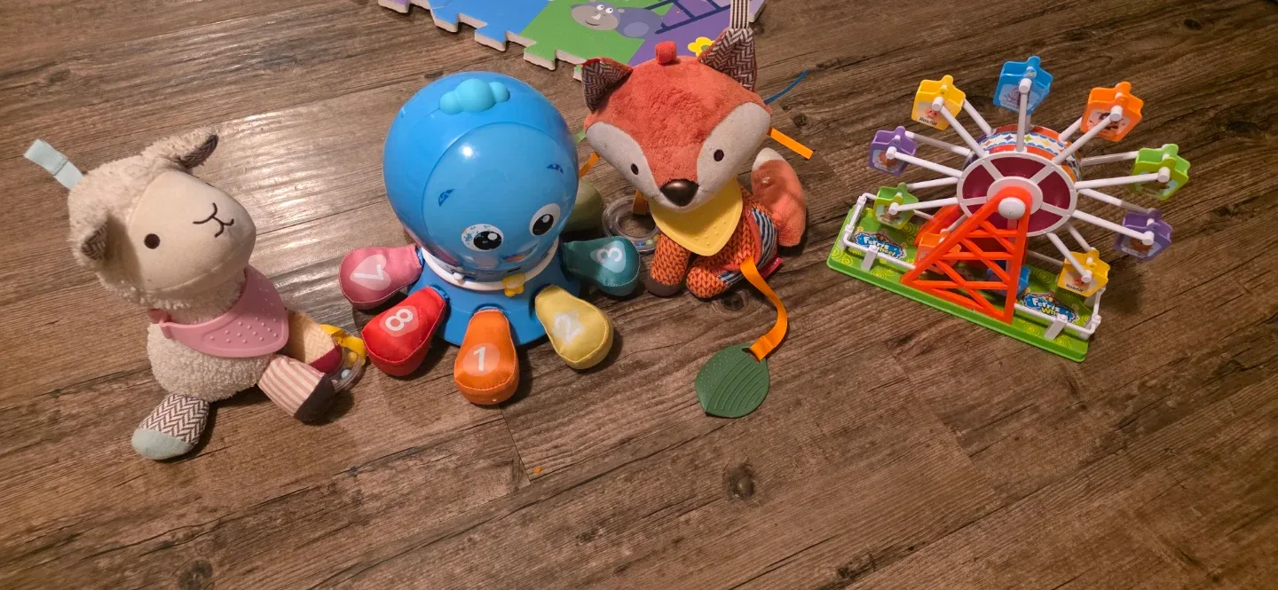 Baby Toys Bundle - Plush Lamb, Octopus, Fox, Ferris Wheel