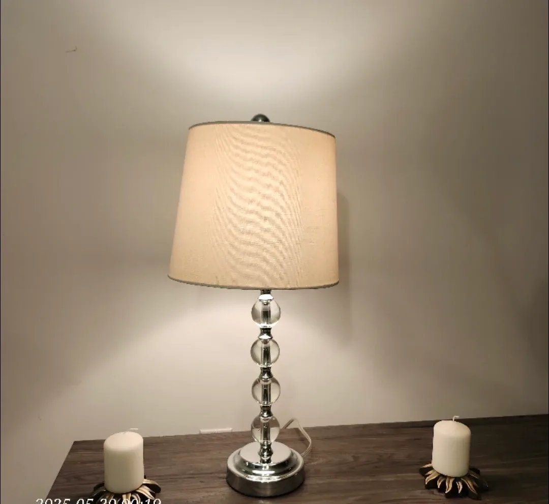 Table Lamp with crystal  ball and Chrome Bases Decorative image indicator(2)