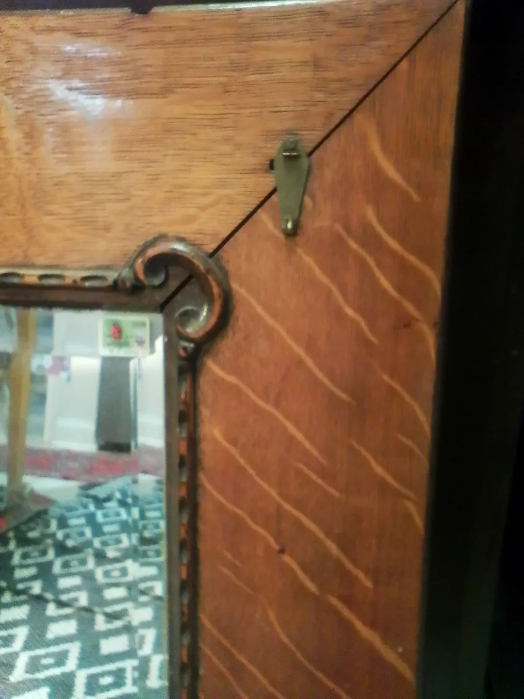 Vintage Wooden Framed Mirror image indicator(4)