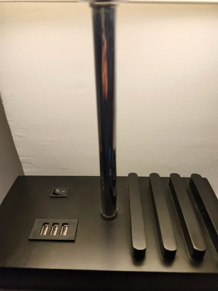 Black Table Lamp with USB Ports image indicator(3)