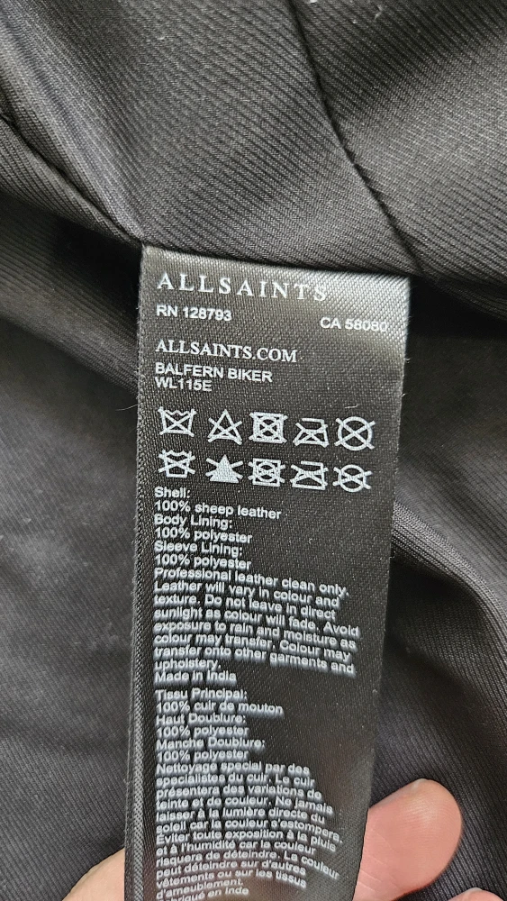 AllSaints Balfern Biker Leather Jacket - Size 0 - photo 4