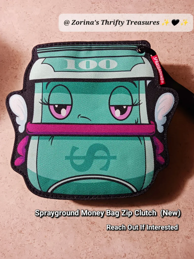 💰 New Sprayground Money Bag Zip Clutch