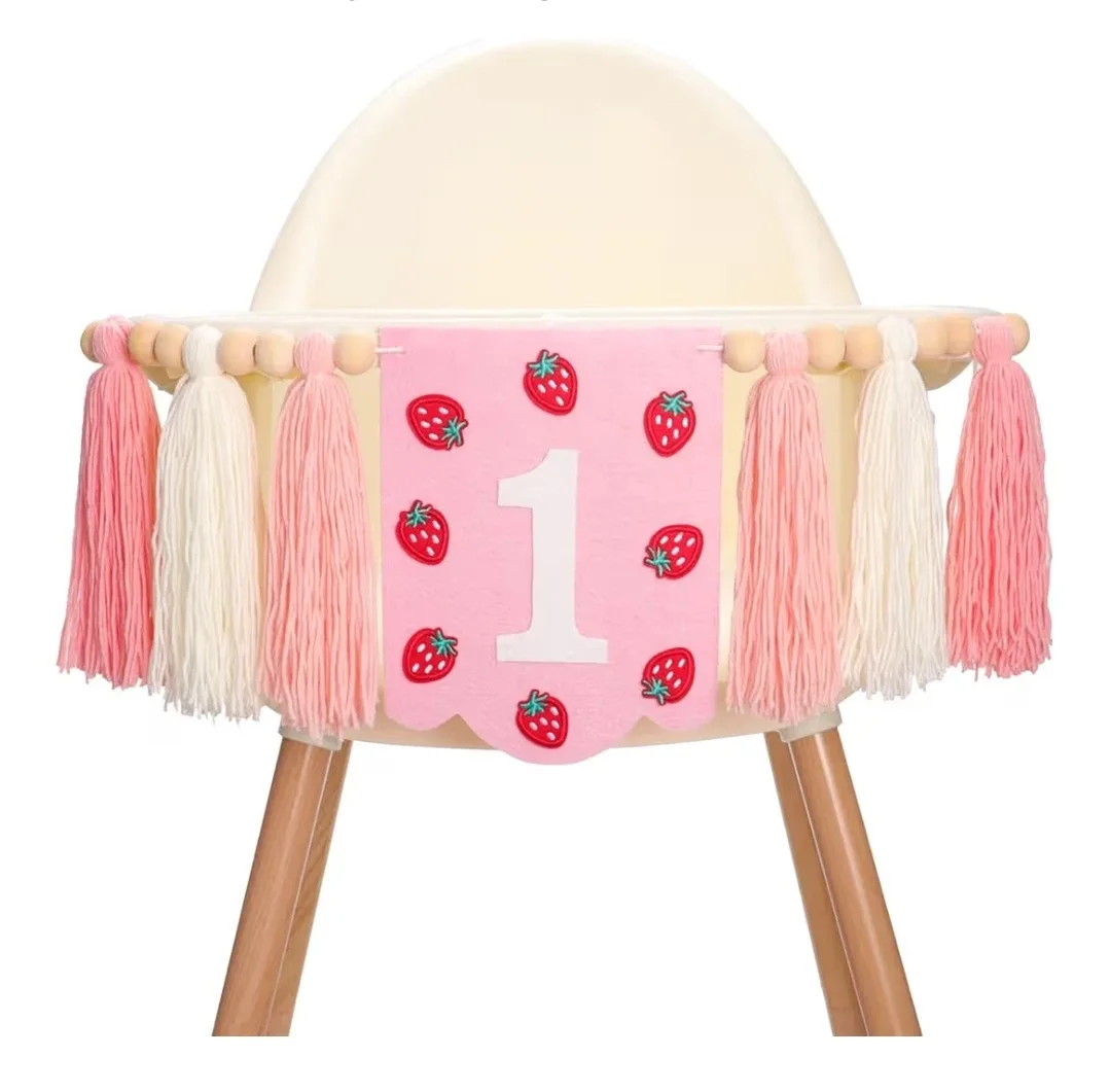 Strawberry 1st Birthday High Chair Banner image indicator(2)