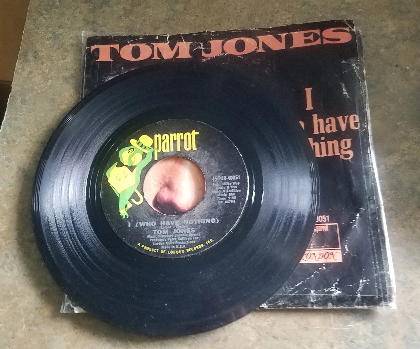 Tom Jones I Who Have Nothing / Stop Breaking My Heart 45 RPM - photo 3
