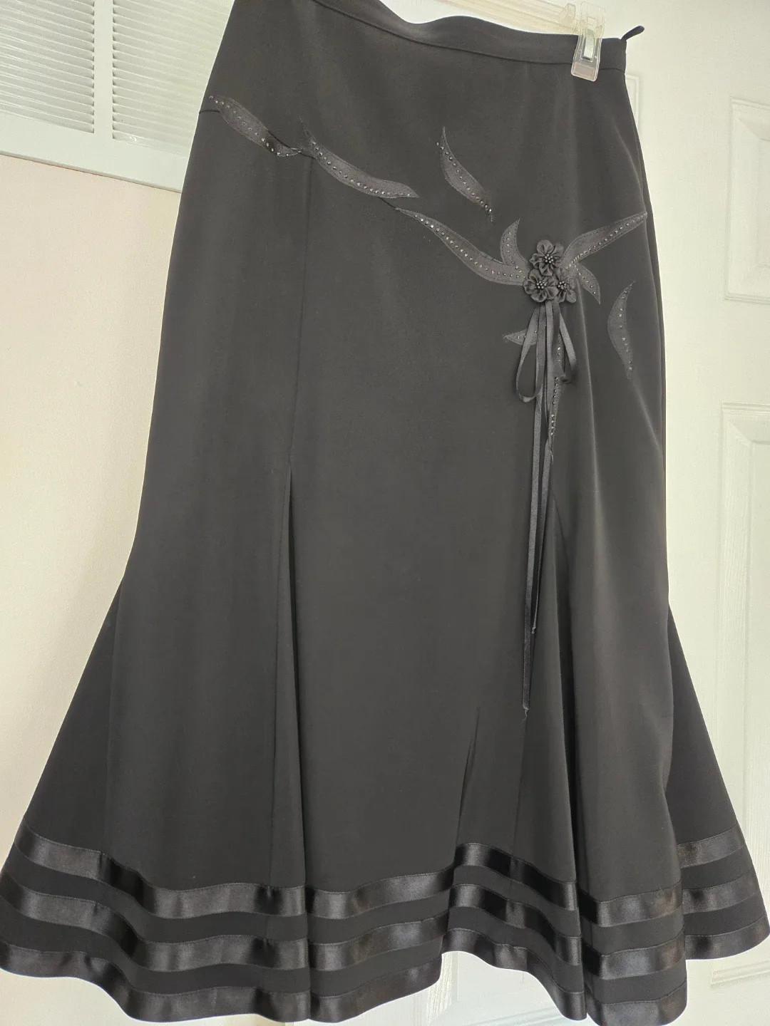 Black Skirt with Ribbon Detail