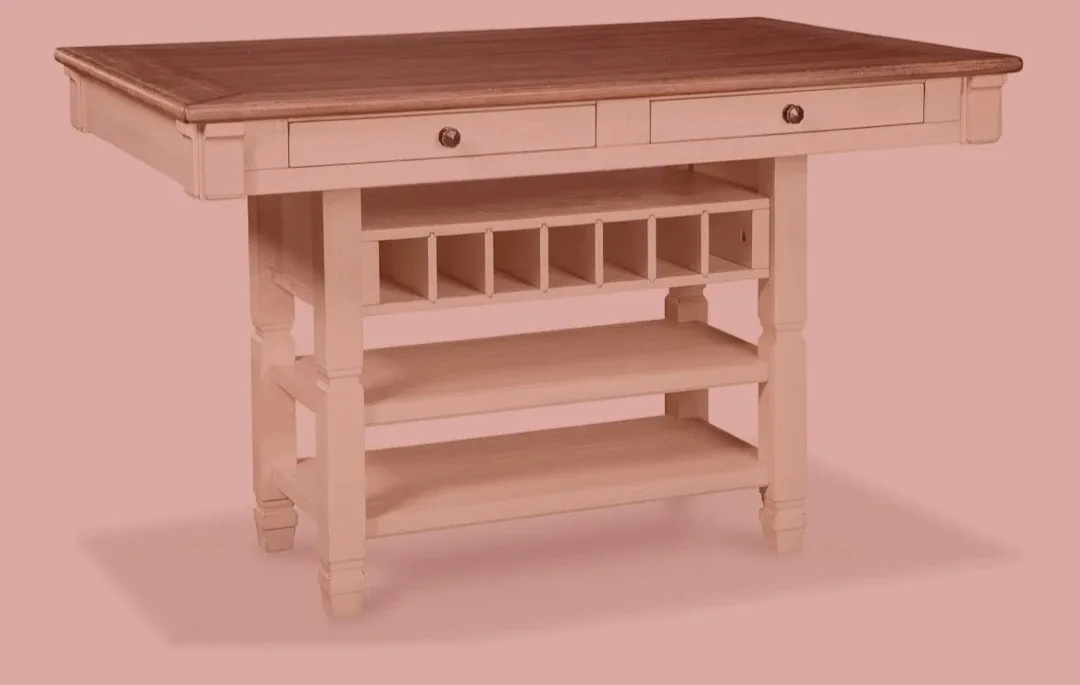 Wooden Kitchen Island or Counter height table, + 2 chairs image indicator(2)