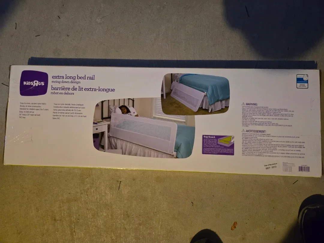 Brand new in the box Kids R Us Extra Long Bed Rail
