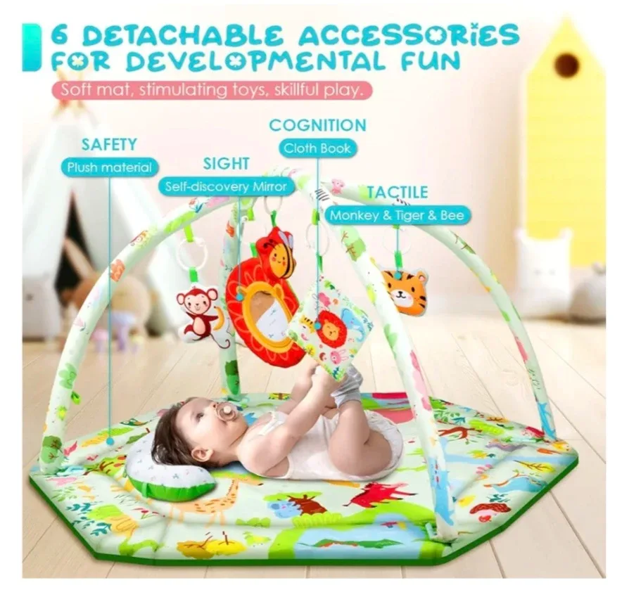 Baby Play Gym Mat with Detachable Accessories
