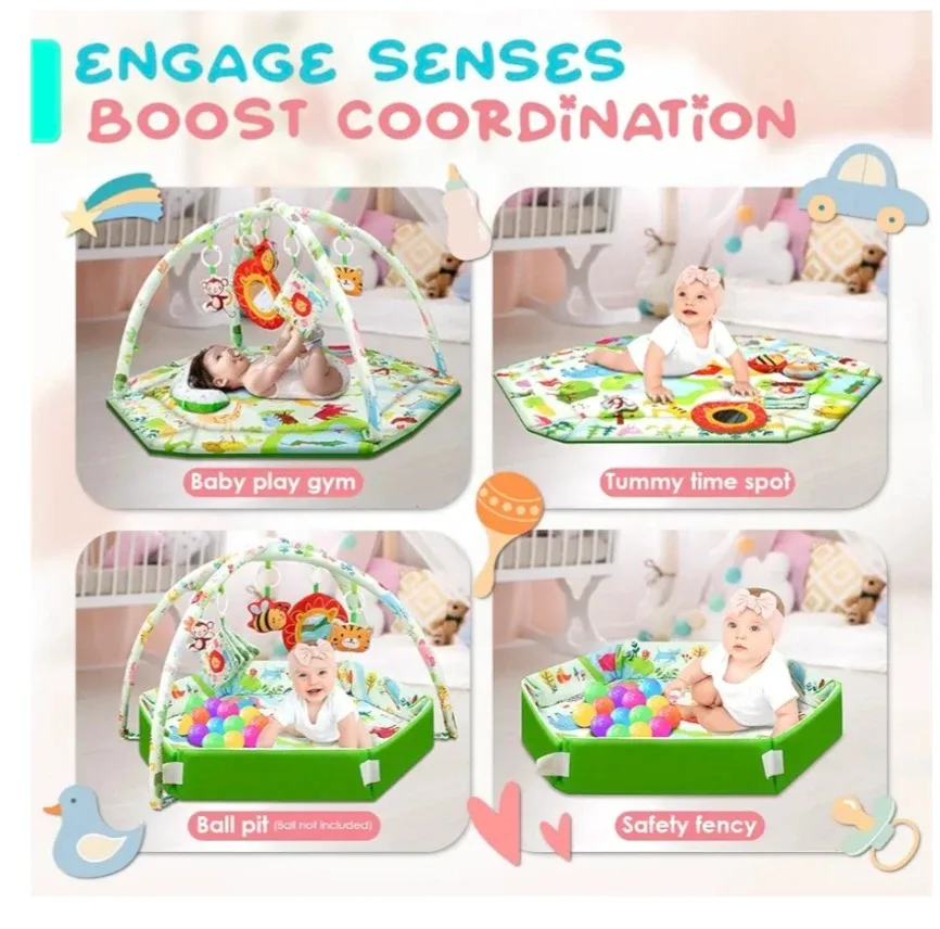 Baby Play Gym Mat with Detachable Accessories image indicator(3)