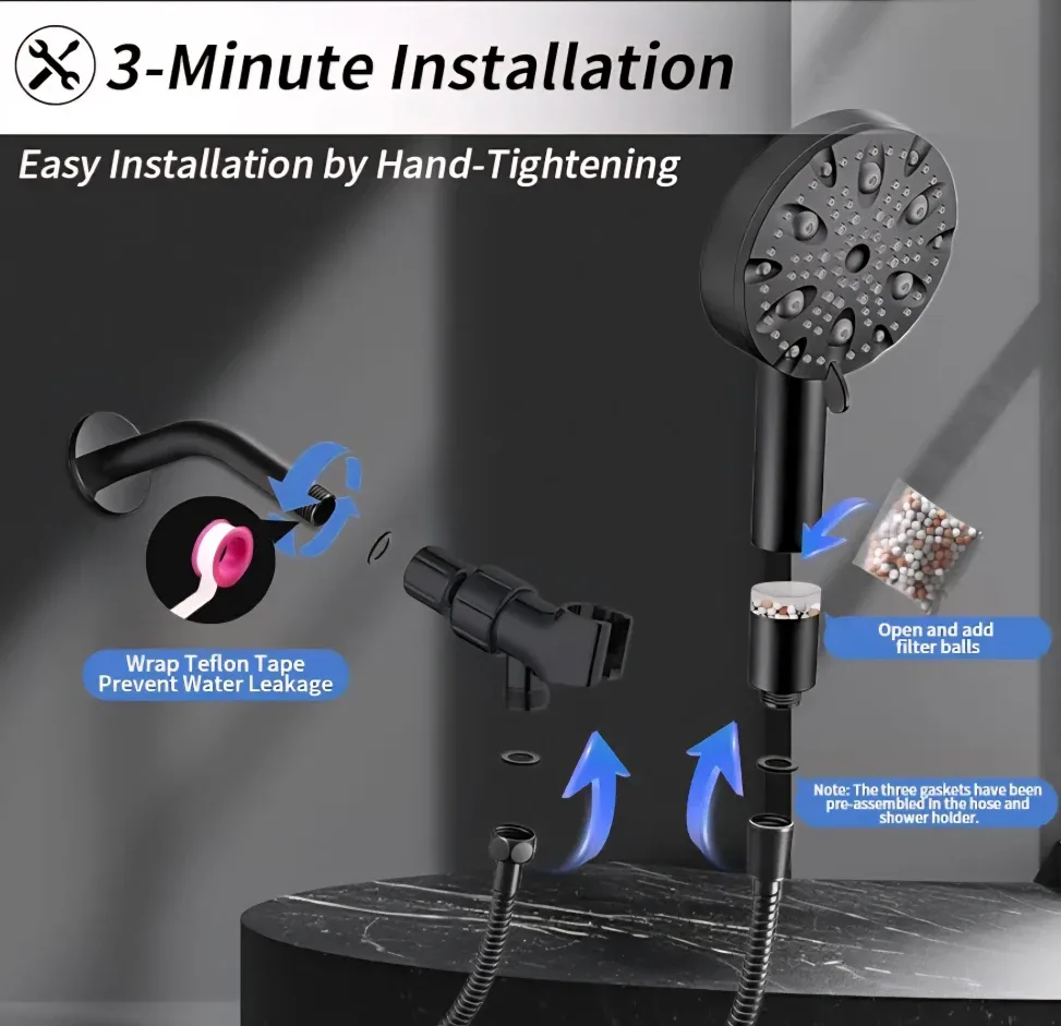 BNIB SELLO 9-Function Filtered Shower Head image indicator(2)