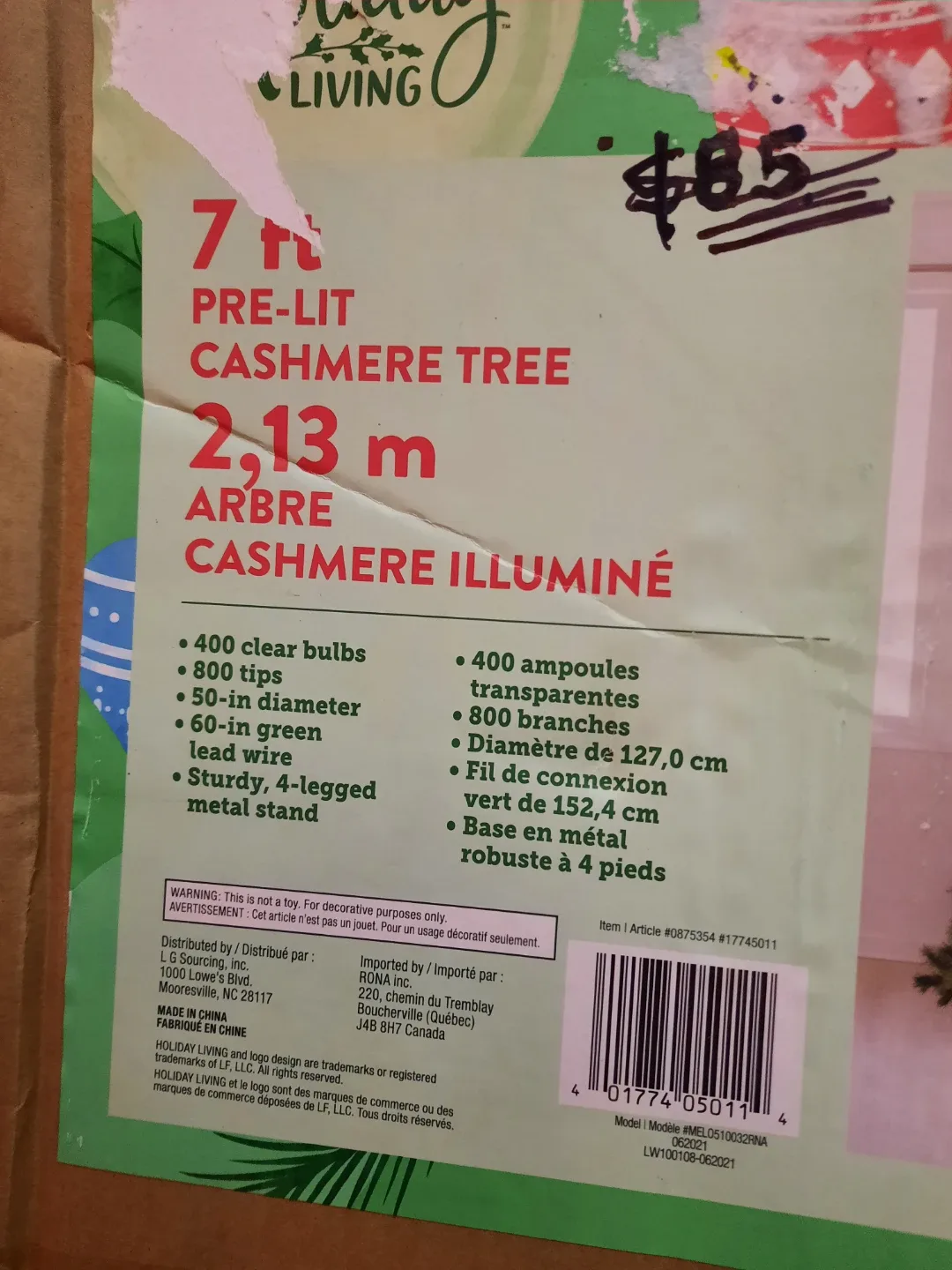 Holiday living 7 foot CASHMERE PRE-LIT CHRISTMAS 🎄 TREE image indicator(3)