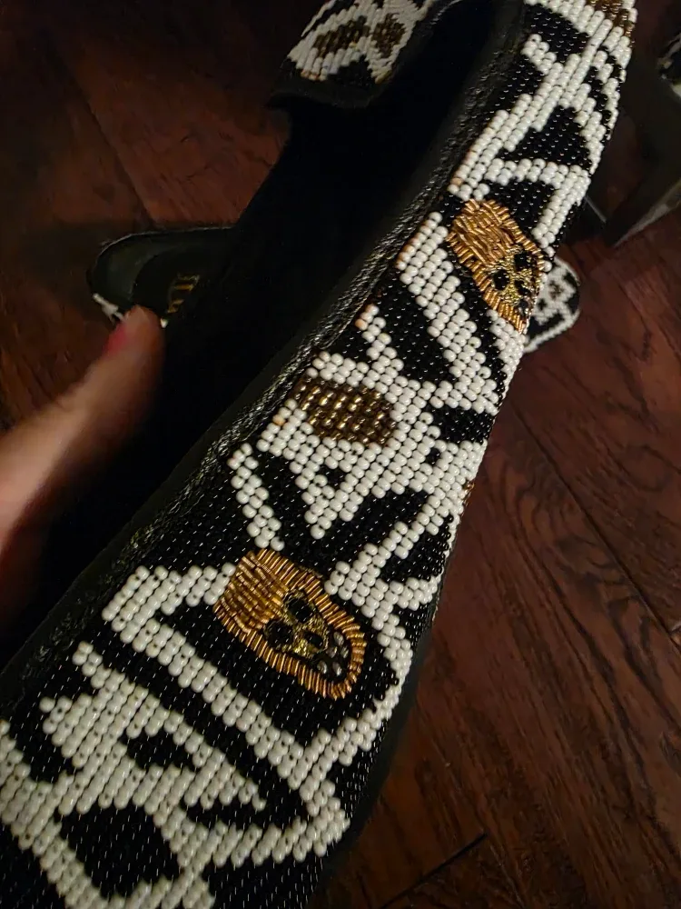House of Harlow 1960 Zenith Beaded Skull Flats - Size 7 image indicator(3)