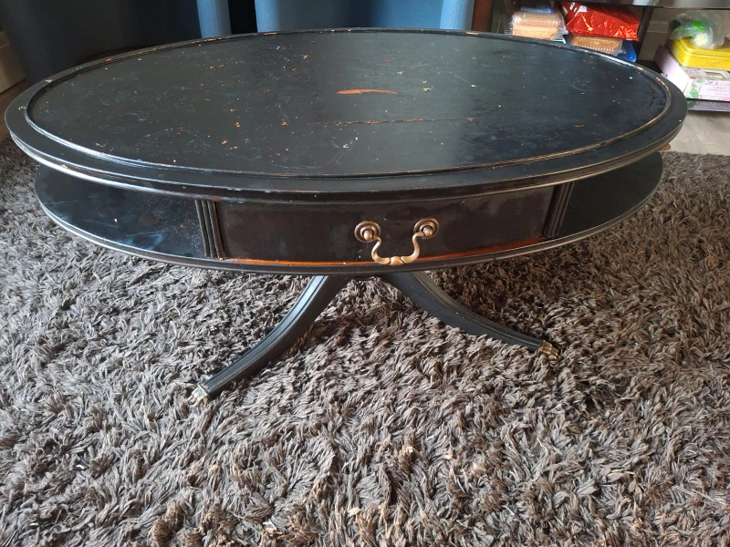 Black Oval Coffee Table - photo 2
