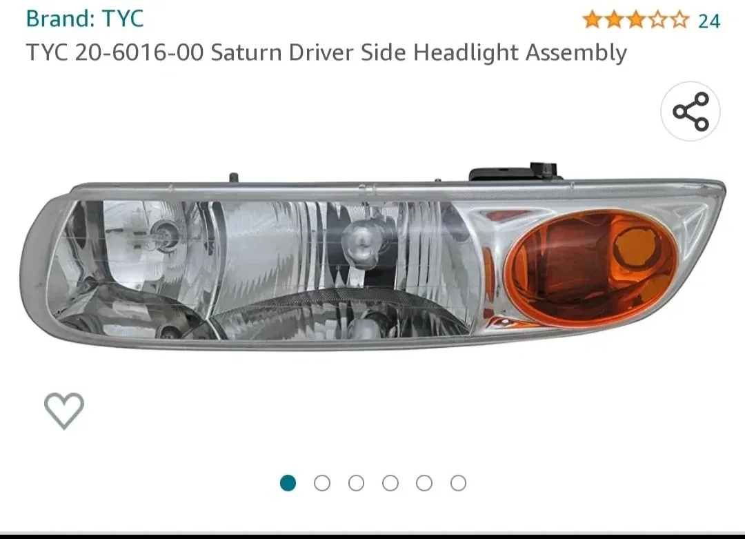 TYC 20-6016-00-1N Saturn Driver Side Headlight Assembly