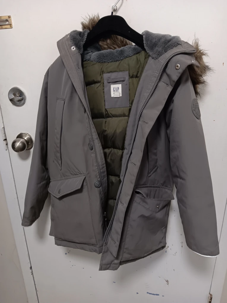 GAP Kids Grey Winter Parka - Size Large