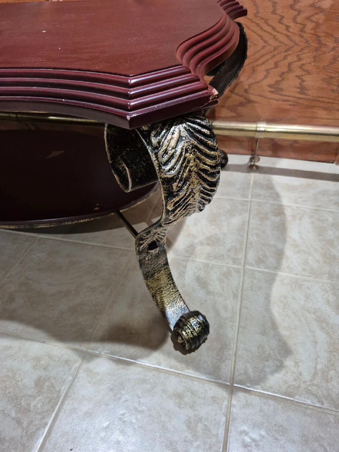 Vintage Coffee Table - Dark Wood & Metal image indicator(2)