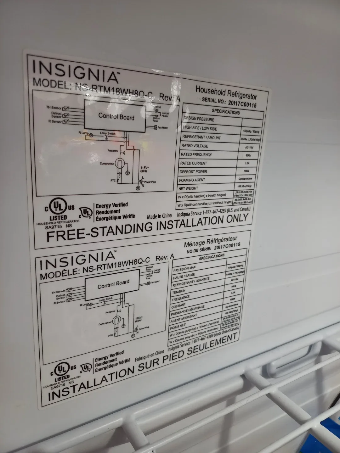 Insignia Refrigerator image indicator(4)