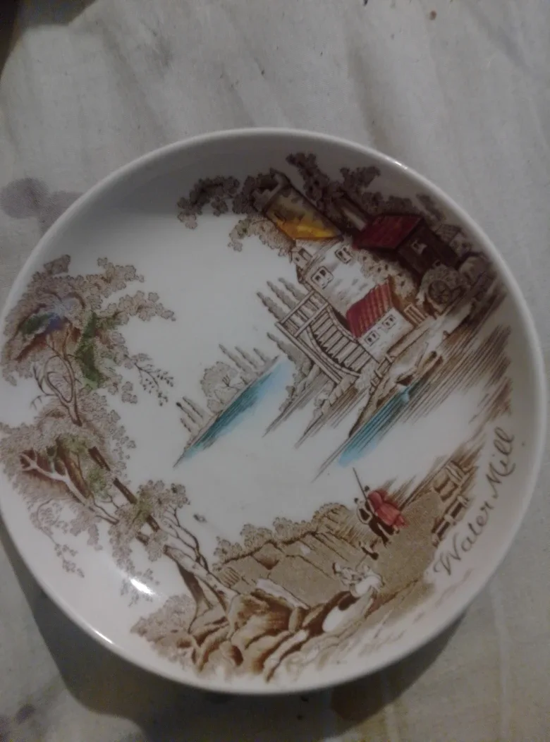 Vintage Water Mill Plate