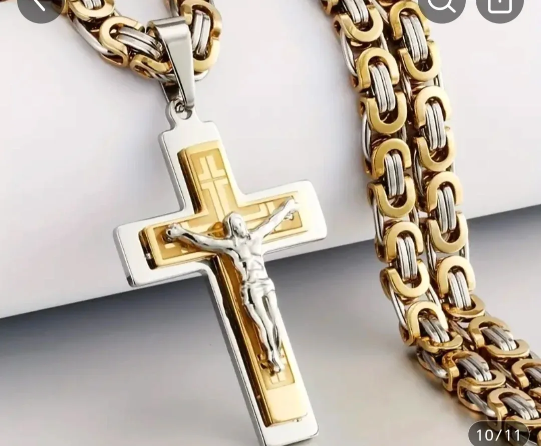 24 inch  chain and  cross