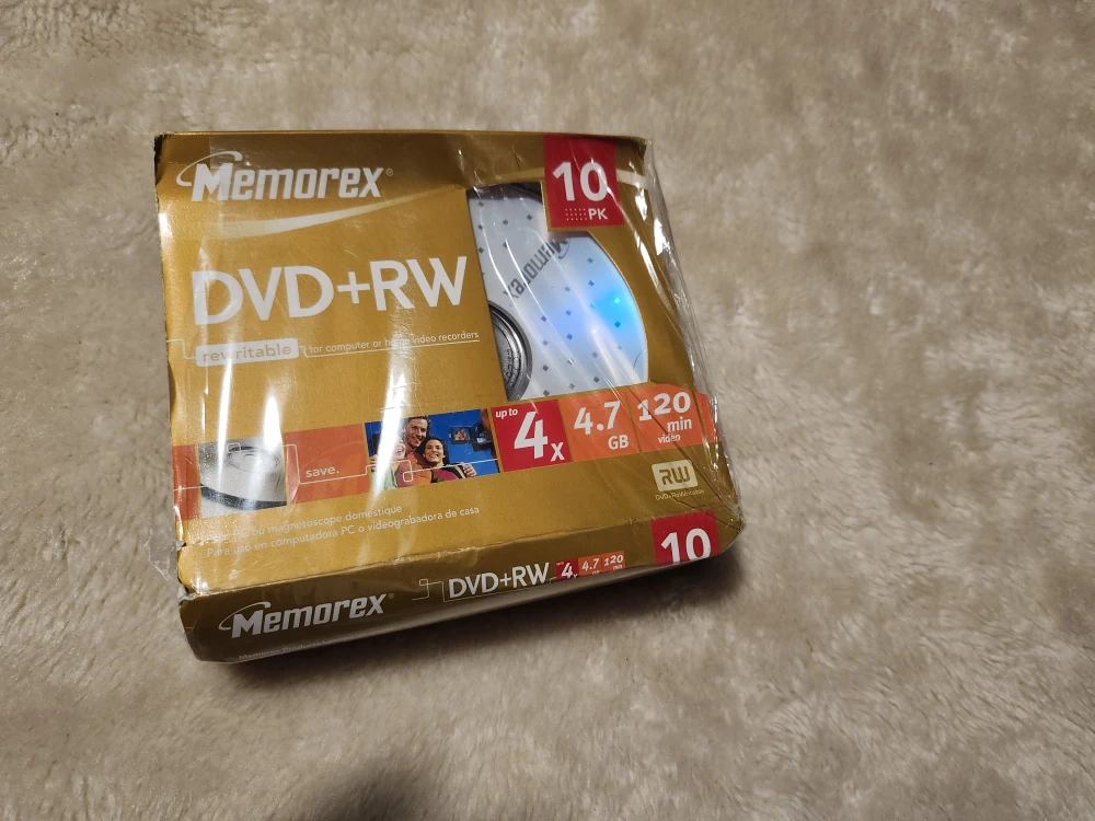 New Memorex DVD+RW 4.7GB 120min 7-Pack