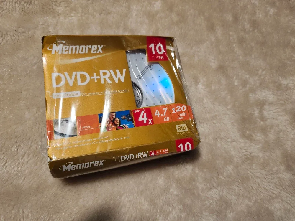 New Memorex DVD+RW 4.7GB 120min 10-Pack