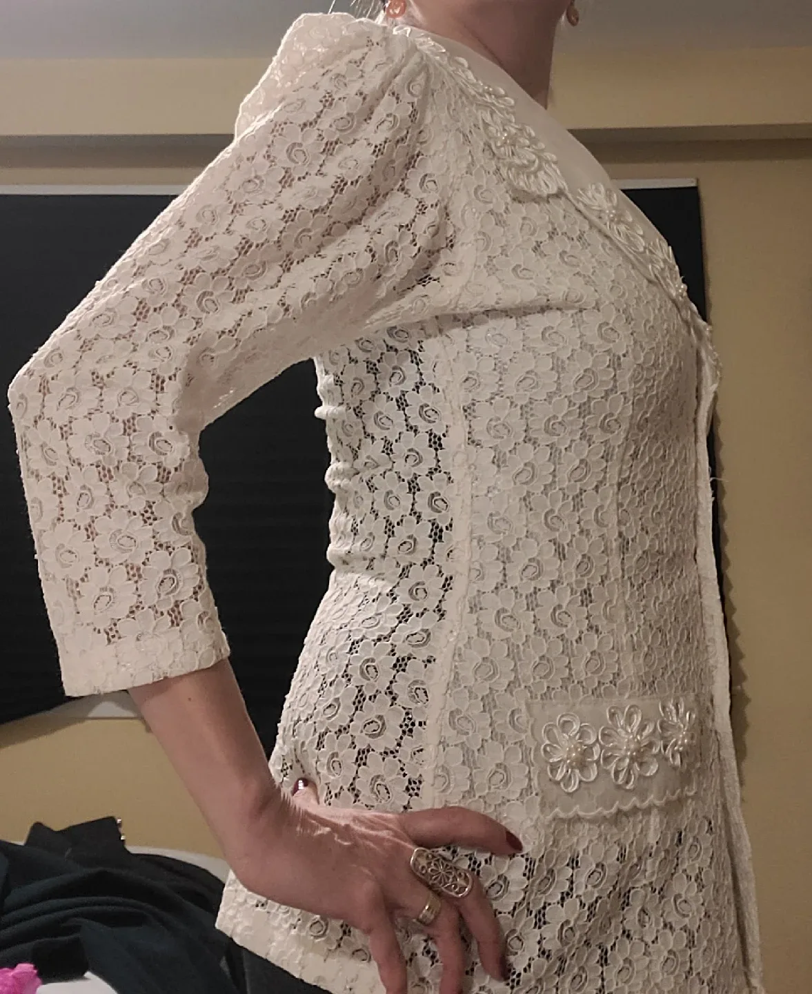Lace Jacket with pearl- white Colour image indicator(2)