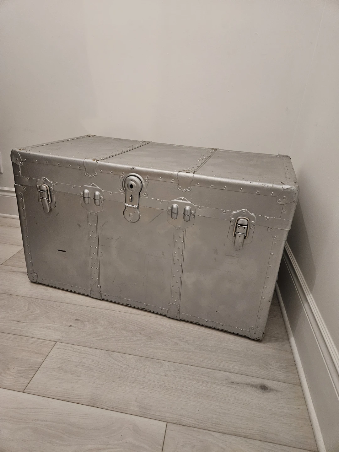 Vintage Silver Metal Trunk