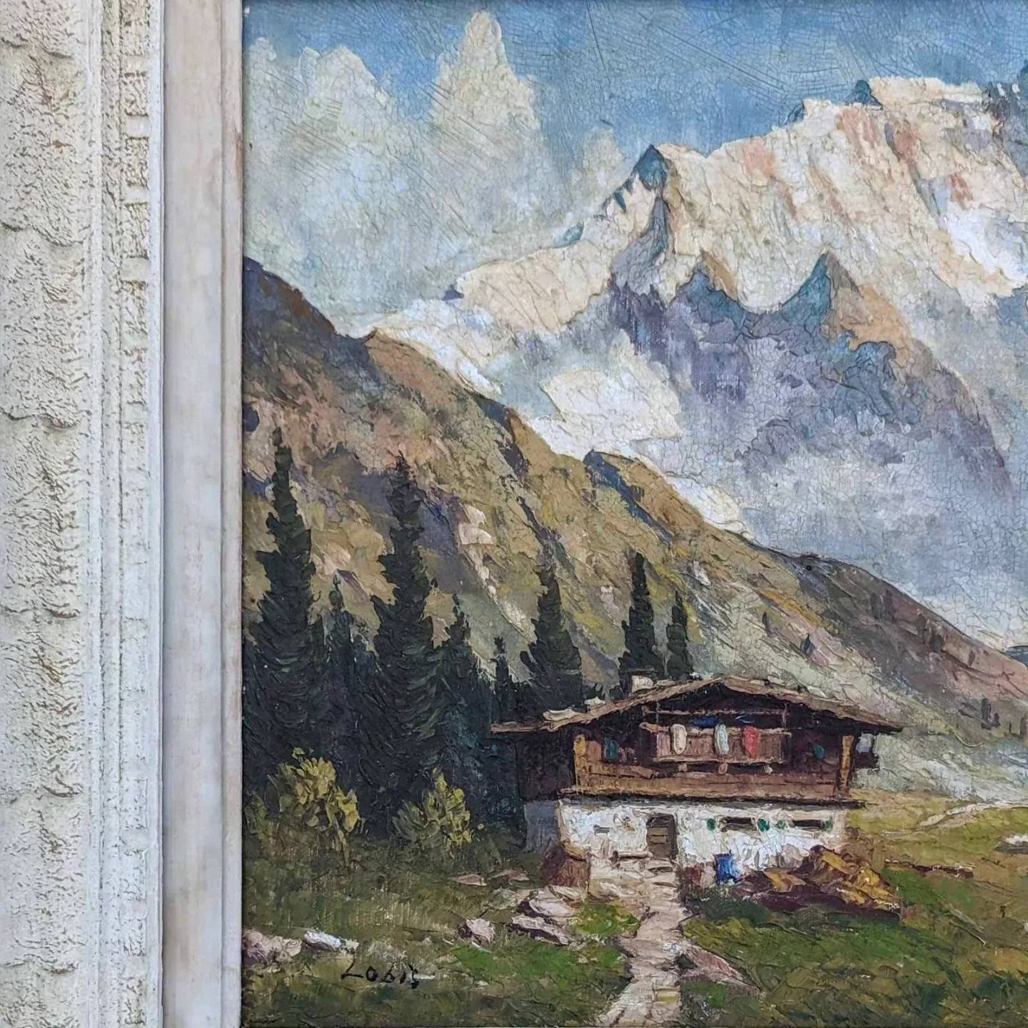 Antique Original Signed Oil Landscape Painting by J Lobis image indicator(4)