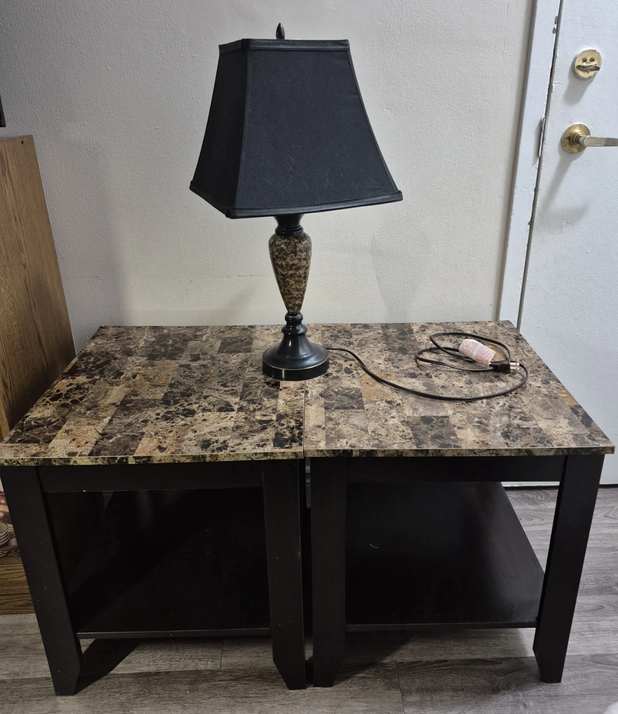 Side Table with Marble-look Top - photo 2