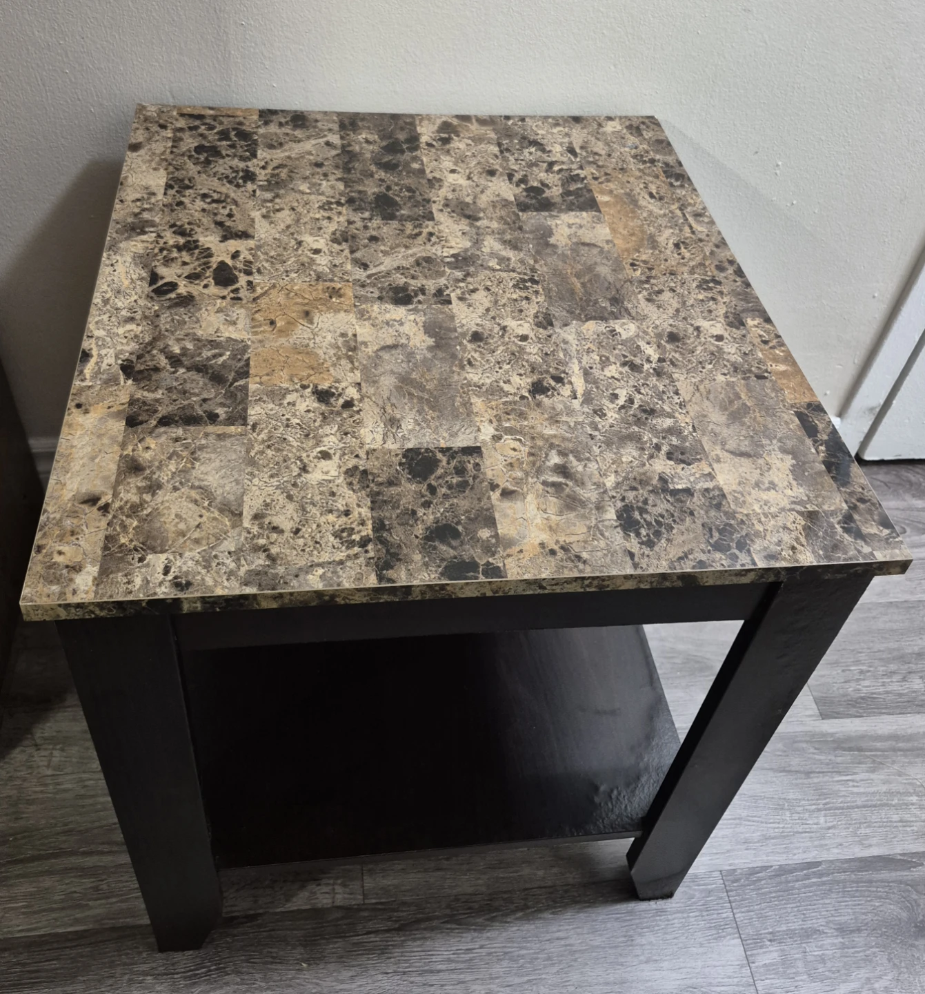 Side Table with Marble-look Top - photo 3