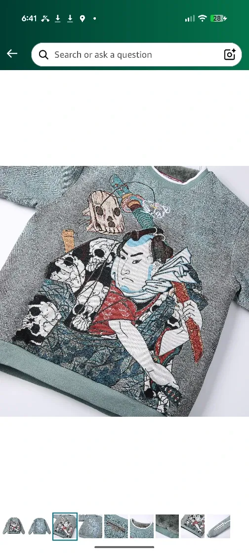 Samurai and Skull fleece lined oversized sweater (unisex) image indicator(2)