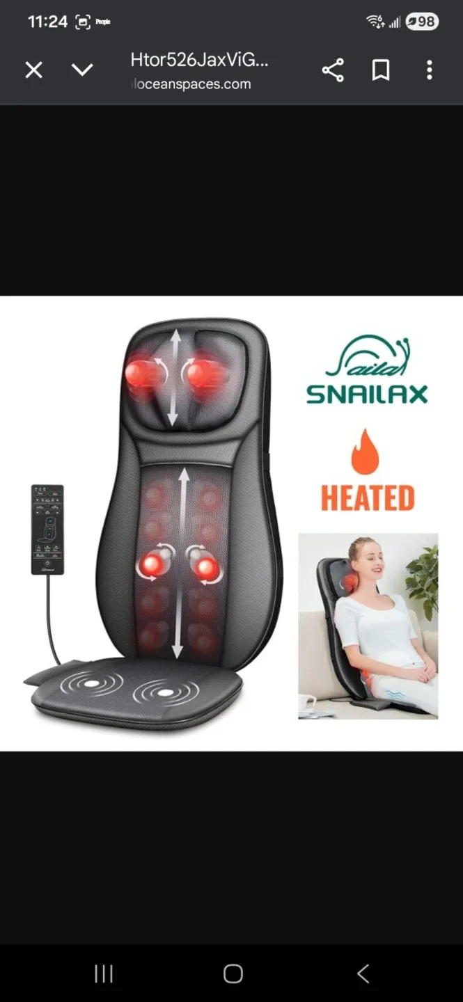 Snailax Heated Massage Seat Cushion