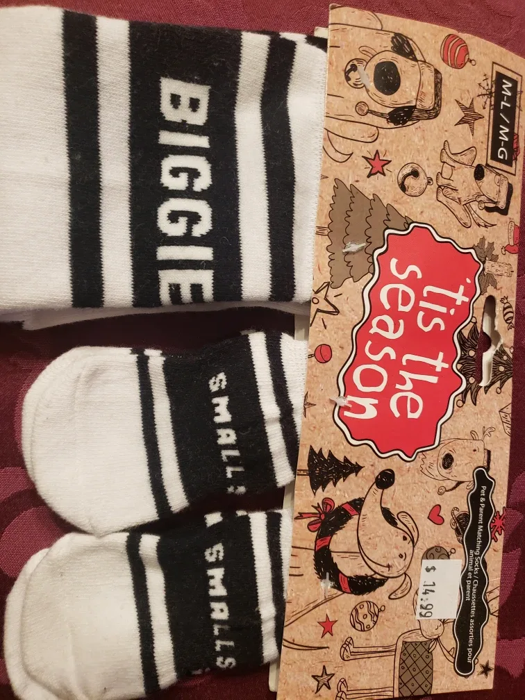 Pet & Parent Matching Socks - Biggie Smalls - M/L