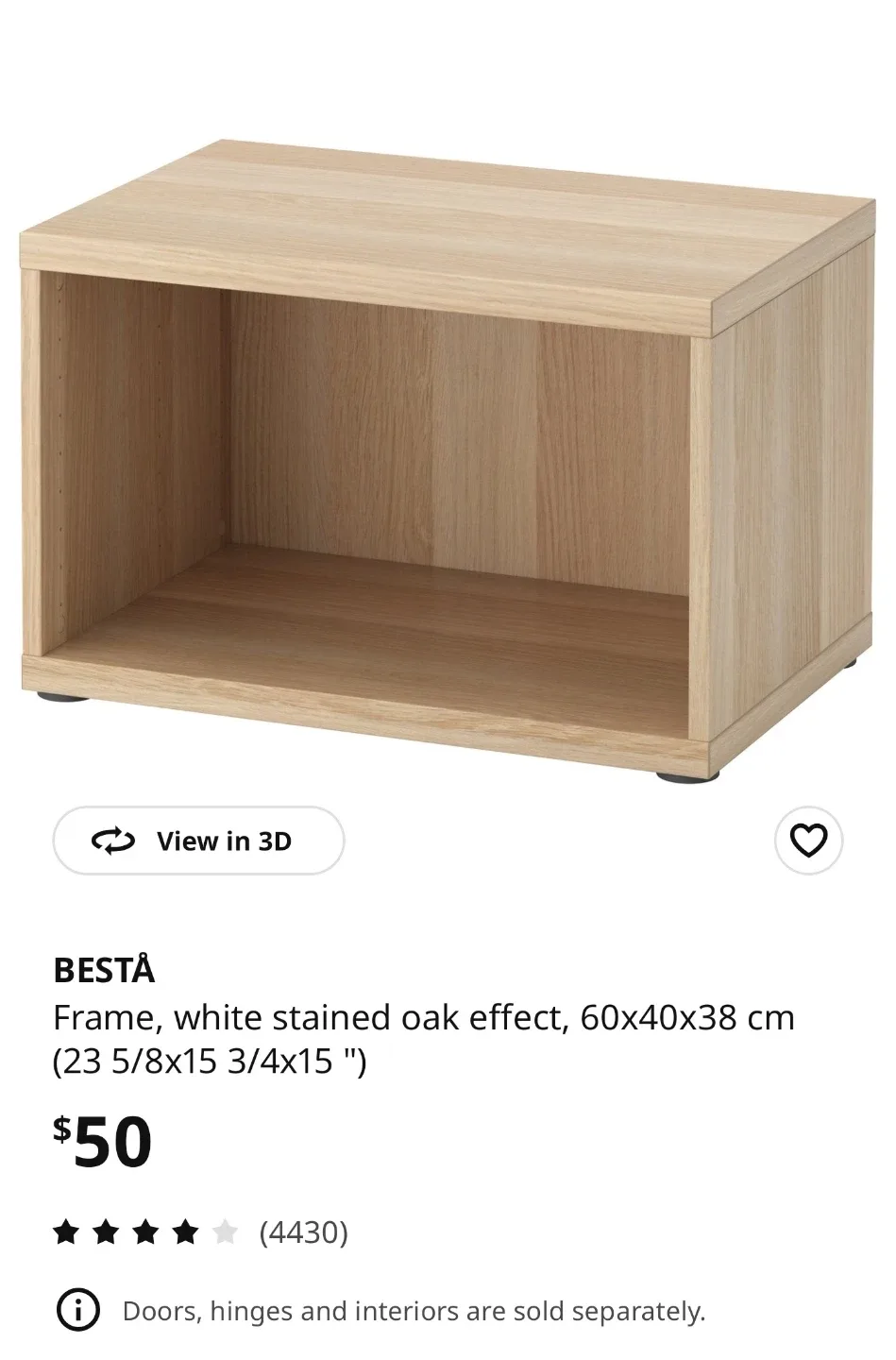 IKEA BESTA Frame, White Stained Oak 3 Units image indicator(5)