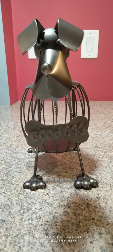 Metal Dog Wine Bottle Holder