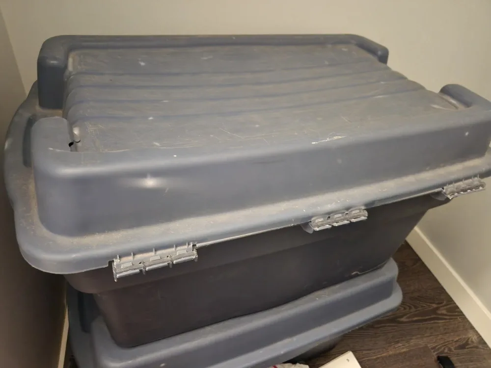 Grey Plastic Storage Totes
