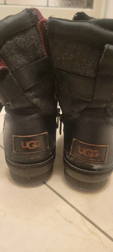 UGG Black Leather Boots - Size 6 - photo 2