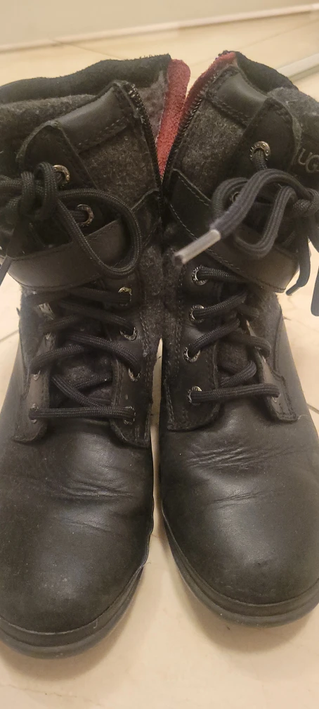 UGG Black Leather Boots - Size 6 - photo 3