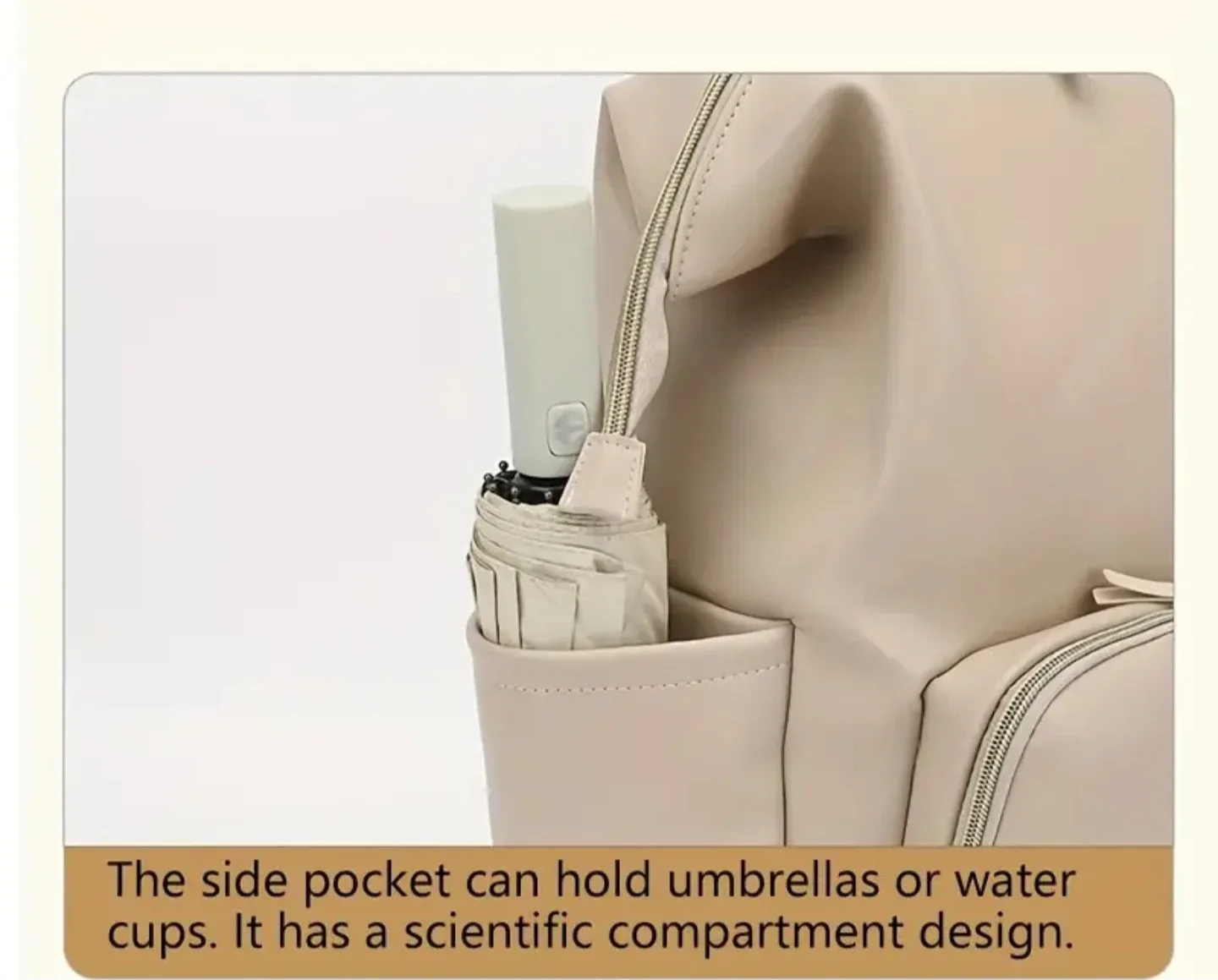 Light Brown Diaper Bag Backpack image indicator(5)