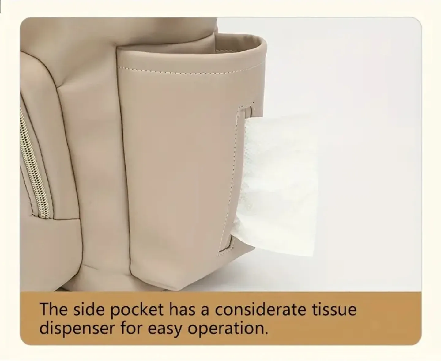 Light Brown Diaper Bag Backpack image indicator(6)