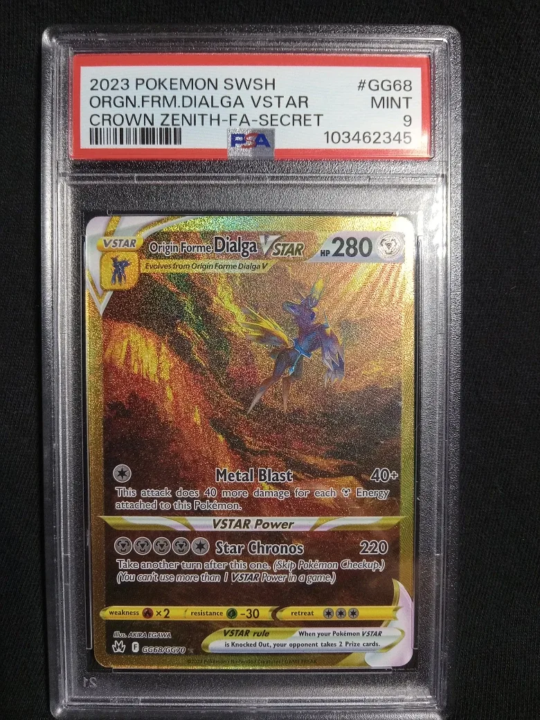 Pokemon Origin Forme Dialga VSTAR - Crown Zenith Secret PSA 9