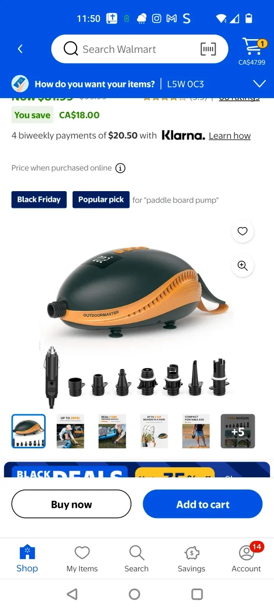 Outdoor Master Paddle Board Pump