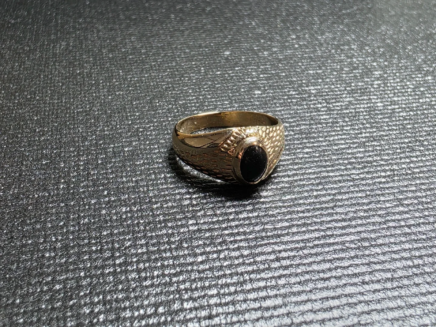 Gold Ring with Black Stone