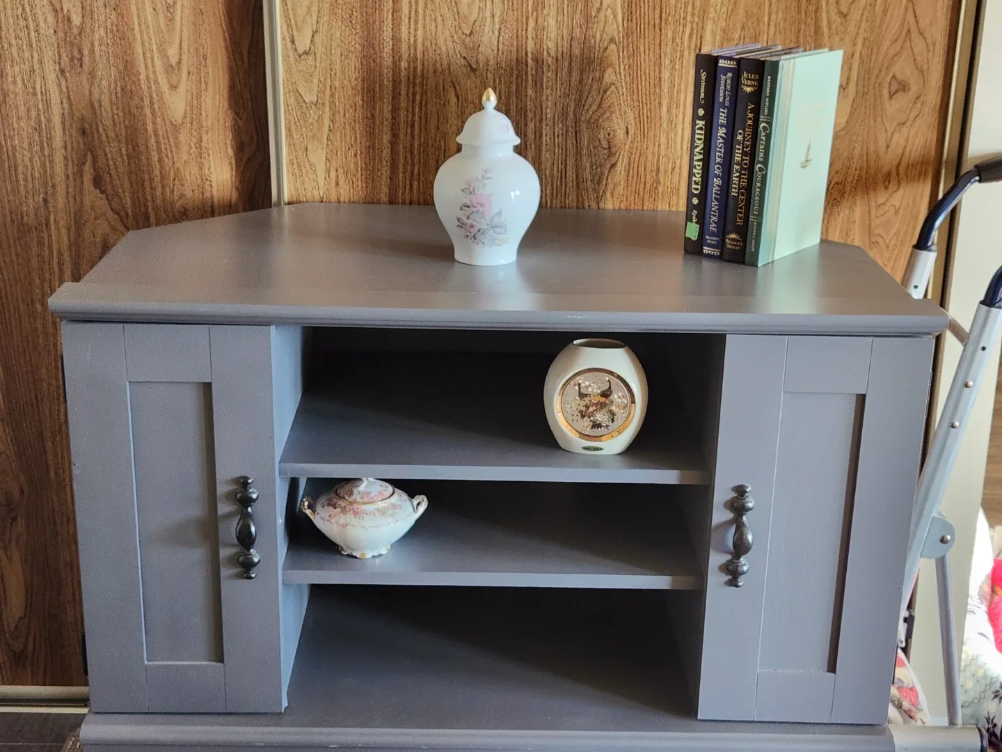 Grey Multi-Purpose shelf / TV Stand with Storage image indicator(2)