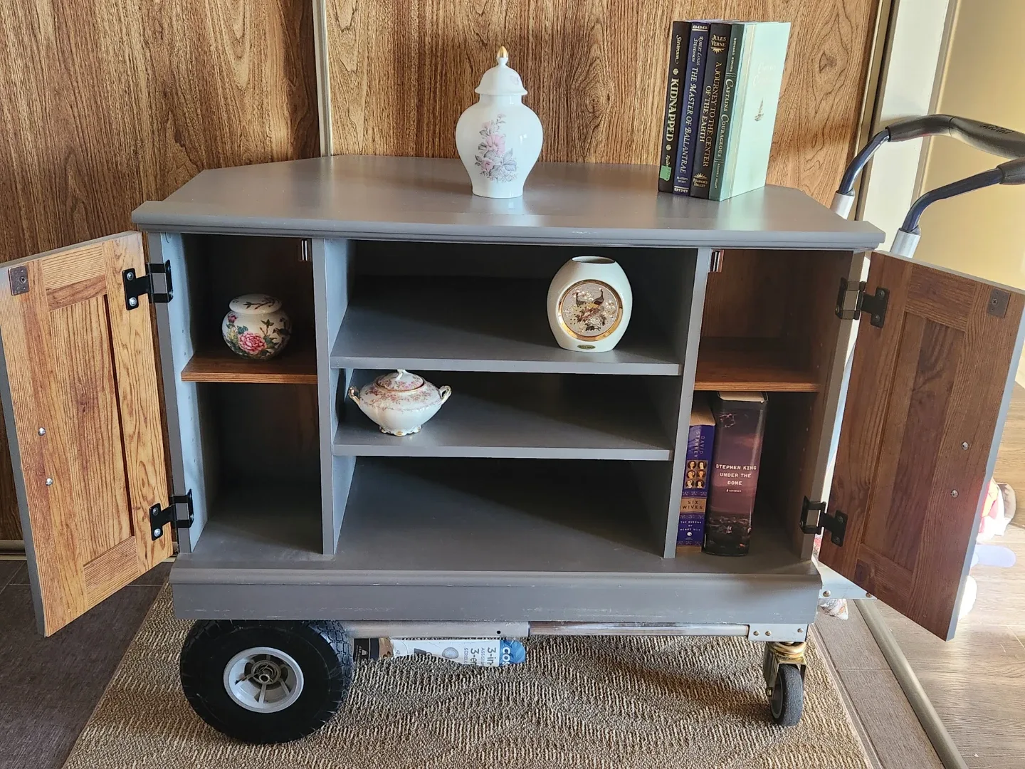 Grey Multi-Purpose shelf / TV Stand with Storage image indicator(6)