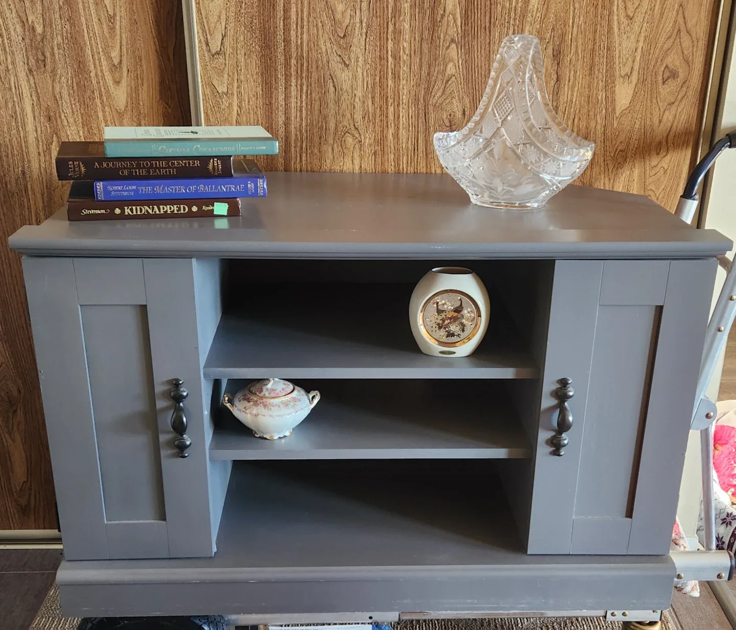 Grey Multi-Purpose shelf / TV Stand with Storage image indicator(7)