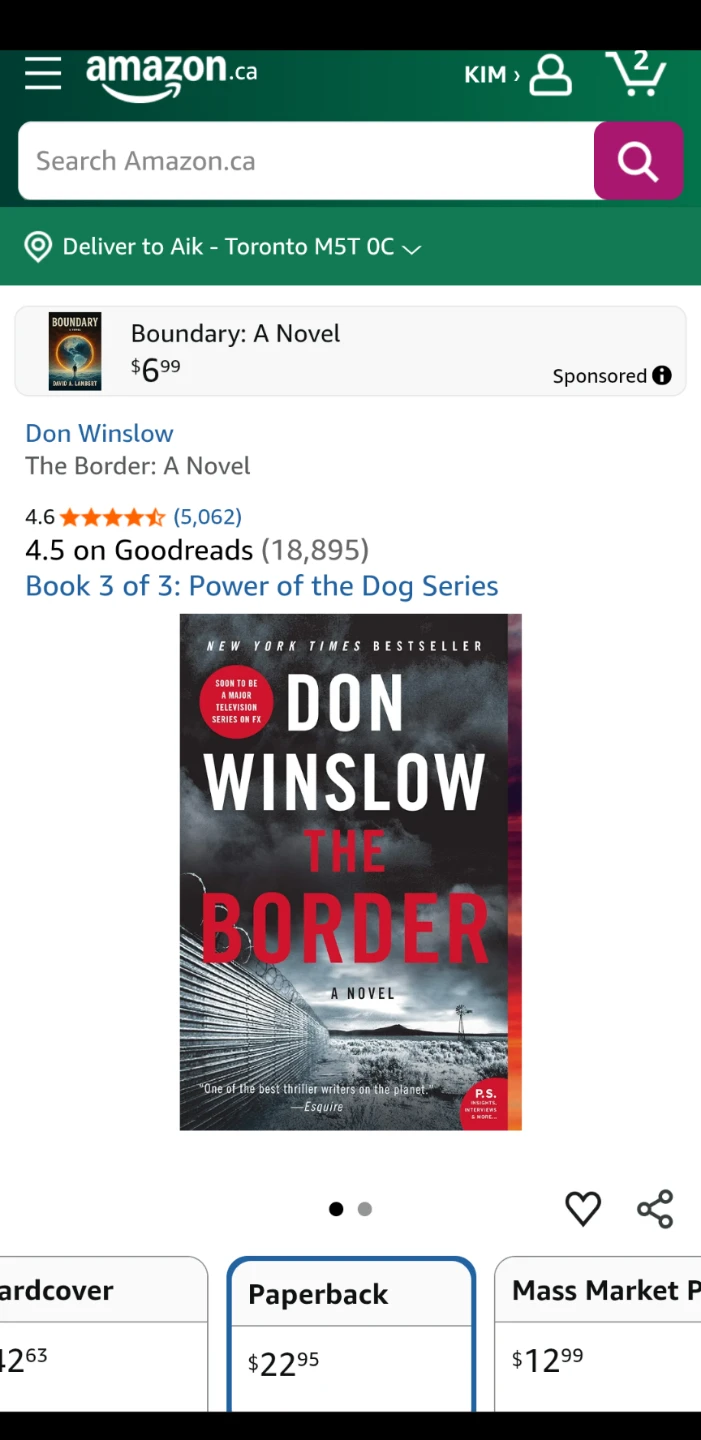 NYT Bestseller The Border: A Novel by Don Winslow - photo 4