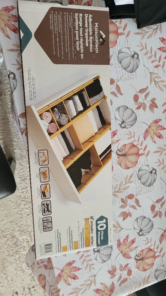Maison Kleen Adjustable Bamboo Drawer Organizer