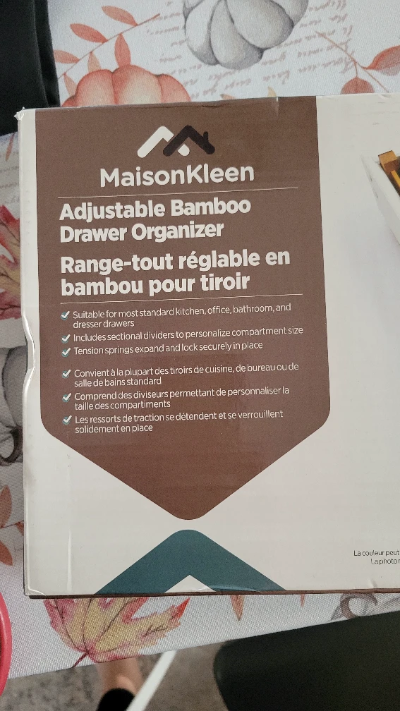 Maison Kleen Adjustable Bamboo Drawer Organizer - photo 2